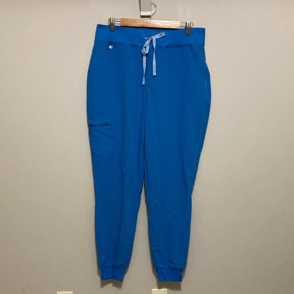 Figs Vibrant Blue Scrub Pants High Waisted Zamora Joggers Women’s Size Large - Picture 5 of 16